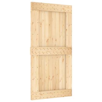 vidaXL Puerta Corredera Narvik 100 X 210 Cm (213,5 Cm) Natural Y Negro Vidaxl