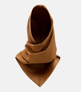 Nour Hammour Draped leather hood