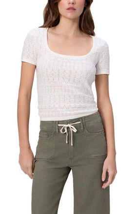 Paige Etoile Pointelle T-Shirt in Ivory at Nordstrom, Size X-Large