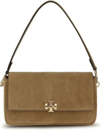 Tory Burch Borsa a spalla Kira Turnlock in camoscio - - Bags - Donna - Beige - ONE SIZE
