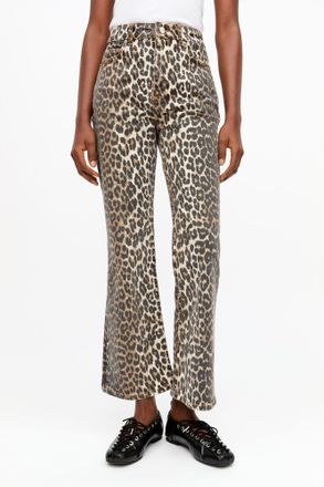 Ganni Mixed Leopard Betzy Jeans - Size 24 Organic Cotton