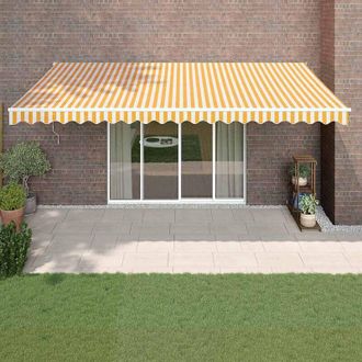 vidaXL Vidaxl - Toldo Retr&aacute;ctil Autom&aacute;tico Amarillo Y Blanco 5x3 M