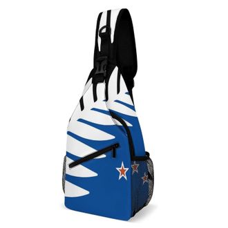 Generic Silver Fern Flag Banner Unisex Shoulder Bags Casual Crossbody Chest Bag Sling Backpack for Hiking Cycling Travel