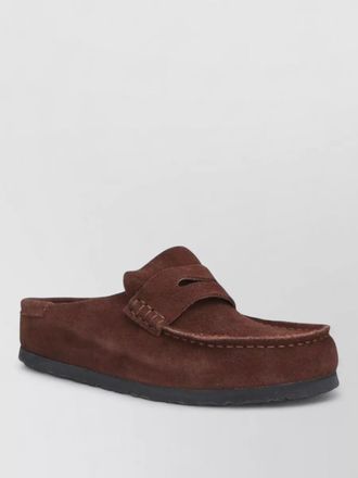 Birkenstock loafers round toe rubber sole suede