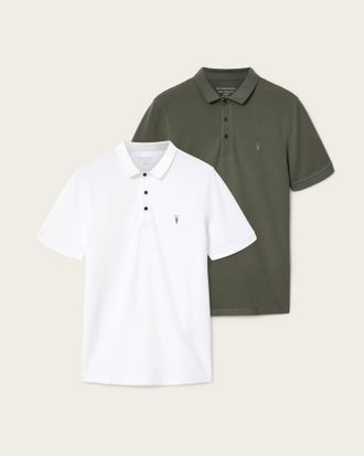 AllSaints Reform Short Sleeve Polo Shirts 2 Pack