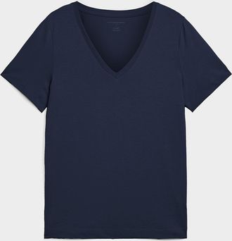 Contemporaine Womens 100% organic cotton V-neck T-shirt