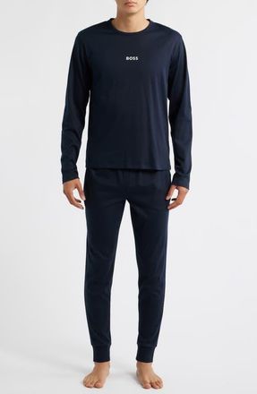 BOSS Holiday Long Pajama Set in Black at Nordstrom, Size Xx-Large