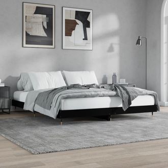 vidaXL Estructura De Cama Madera De Ingenier&iacute;a Negra 200x200 Cm Vidaxl