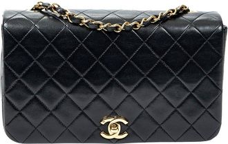 Chanel Black Quilted Lambskin Leather Cc Turn Lock Mademoiselle Full Flap (Authentic Pre-Loved)