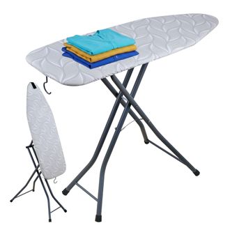 Relaxdays Relaxdays Tabla De Planchar Y De Vapor Para Planchas Y Vaporizadores, 109,5 X 35,5 Cm, Estaci&oacute;n Para Colgar, Gris