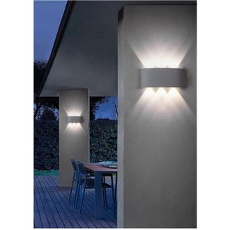 Trade Shop Trade Shop Traesio - Trade Shop - Applique 16w Up&down Lampada Muro Grigio Esterno Ip65 Luce 4000k 3000k 6500k Es68