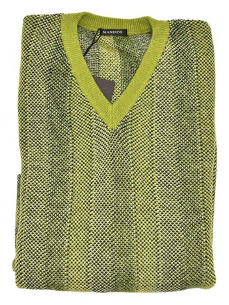 Manrico Cashmere V-neck cashmere sweater - men - Cashmere - M - Green