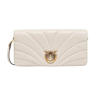 Pinko Gewatteerde Crossbody Tas - Dames - Schoudertassen - Beige - ONE Size - Leer - Tassen