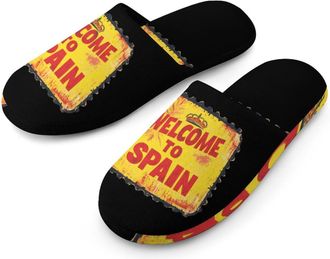 Generic Welcome To Spain Spanish Stamp Mens House Slippers Slip Indoor Slipper On Shoes Warm Outdoor