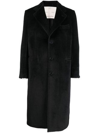 Giuliva Heritage Collection Mark textured single-breasted coat - Black