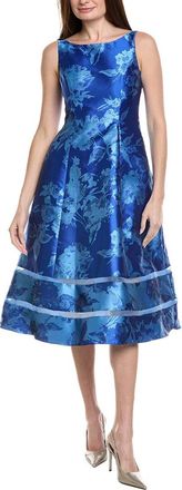 Adrianna Papell Metallic Jacquard Midi Dress