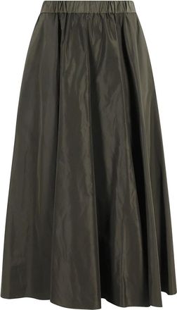 Aspesi Mia Midi Rok Militair Groen Elastiek - Dames - Midirokken - Groen - XS - Rokken