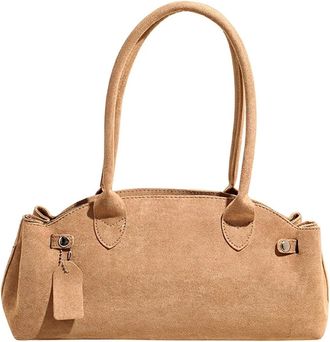 Generic Underarm Shoulder Bags, Compatible For Women Suede Casual Tote Sac Bag Solid Color Handbag(Khaki)