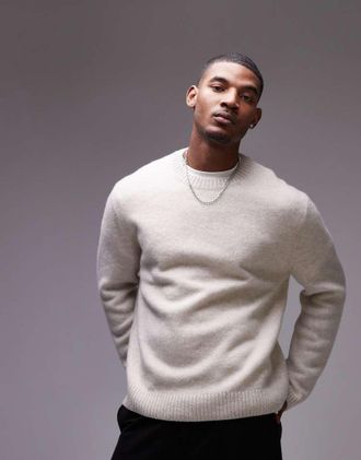 Arket Maglione girocollo in lana lavorato a maglia color bianco sporco