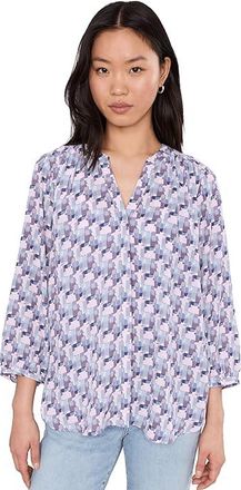 NYDJ Pintuck Blouse Womens Clothing Aurora Abstract : XL (US 16-18), Polyester