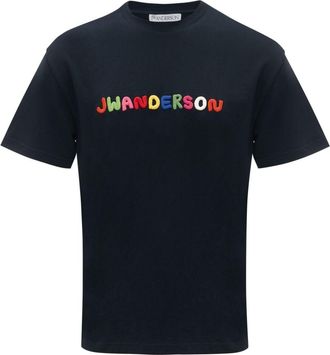 J.W.Anderson logo-embroidered cotton T-shirt - unisex - Cotton - M - Blue