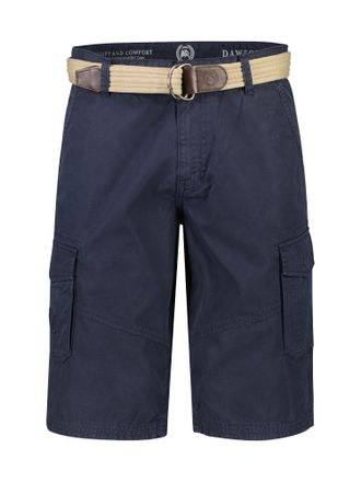 Lerros Bermudas LERROS LERROS Unifarbene Cargobermuda mit G&uuml;rtel, Herren, Gr. 30, Normalgr&ouml;ssen, blau (classic navy), 100% Baumwolle, Hosen Bermudas