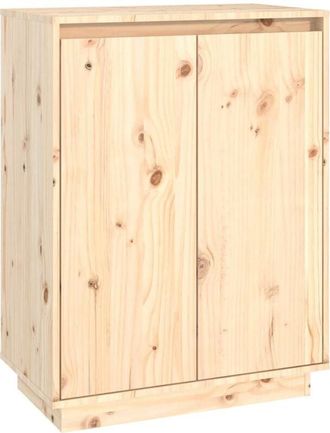 vidaXL Armario zapatero de madera maciza de pino 60x35x80 cm Vidaxl