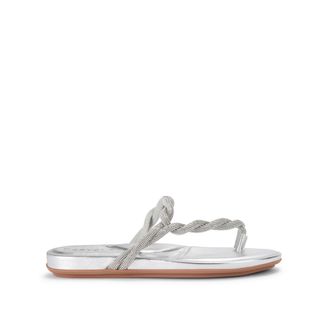 Carvela Womens Loopi Tt Sandals - Silver Fabric - Size UK 6