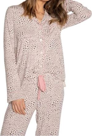 PJ Salvage Modal Dreams Print Pajama Set In Stone Leopard