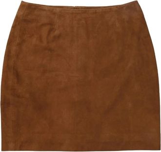 Rotate Bison 249 Leren Rok - Dames - Leren & Su&egrave;de rokken - Bruin - S - Leer - Rokken