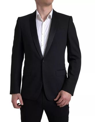 Dolce & Gabbana Black Wool Single Breasted MARTINI Mens Blazerclothing