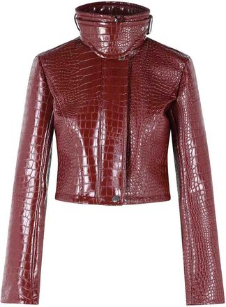 Sportmax Sultan Crop Jacket In Print Patent Leather