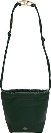 Valentino Garavani VLogo Pouf Mini Shoulder Bag in Green Leather