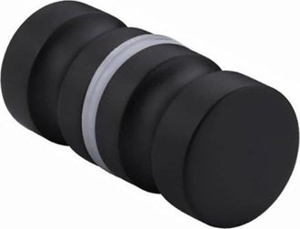 OEM Tirador De Puerta De Acero Inoxidable, Tirador Individual Para Puerta De Cristal, Apto Para Puertas De Cristal De Ba&ntilde;o, 2 Piezas, Negro, Redondo