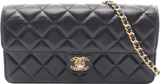Chanel 2021-2025 CC Quilted Lambskin East West Flap Bag shoulder bag - Nero