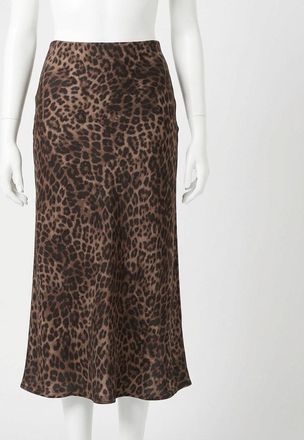 Z Supply Izabel Leopard Skirt In Desert Tan