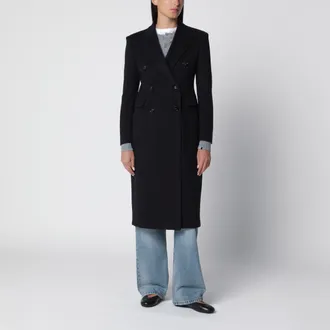 Tagliatore Cappotto doppiopetto blu in lana