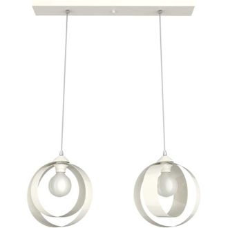 Lumicom Nucleo binario Sospensione, 2XE27, max 42W, metallo, bianco lucido, D.25cm - Lumicom