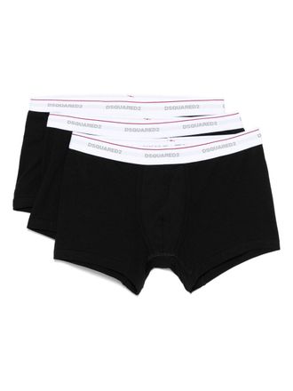 Dsquared2 Drie boxershorts met logoband - Zwart