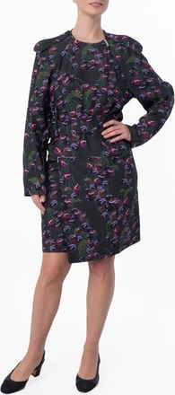 Burberry Womens Cherry-Print Mini Dress, Brand Size 12 ( US Size 10 )