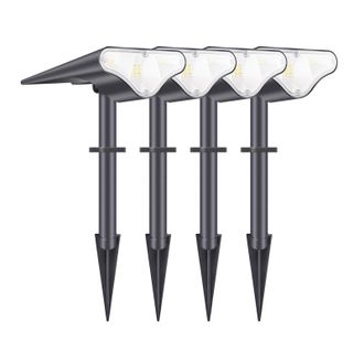OEM Juego De 4 Focos Solares Led Ajustables 2 En 1, Luces Con Estaca Para El Suelo Y Apliques De Pared Exteriores Impermeables, Ideales Para Bodas, Fiesta