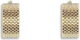 Jil Sander Womens Rectangular Woven Design Earrings - Nude Brass - One Size