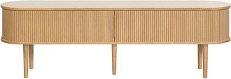 Miliboo Miliboo - Mueble Tv De Roble Claro Con Almacenaje Y 2 Puertas Correderas 180 Cm Epic