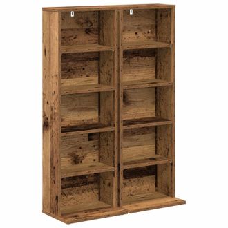 vidaXL Cabinet Para Cds 2 Uds. Madera Envejecida 33 X 23,5 X 97,5 Cm Vidaxl
