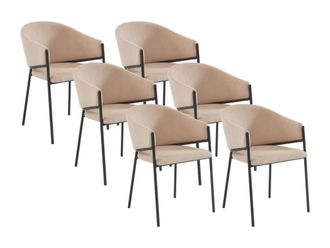 Pascal Morabito Set de 6 sillas poli&eacute;ster beige