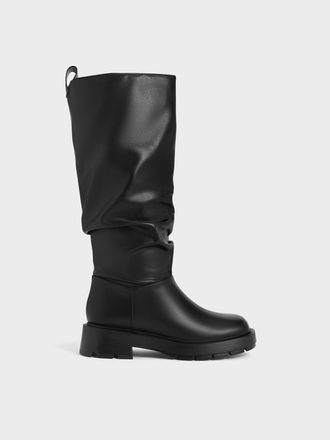 Charles & Keith Ruched Knee-High Boots