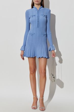 Self Portrait Dress With Shimmering Beads, Womens, Blue