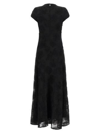 Rotate Three-Dimensional Floral Mesh Dress - Black