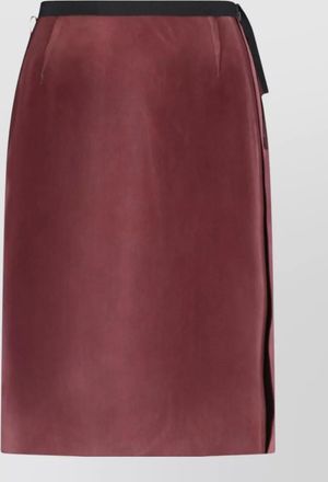Maison Margiela knee length skirt contrast waistband darts slit
