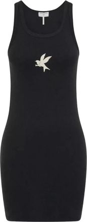 One Teaspoon Zwarte Katoenen Mini Jurk - Dames - Korte kleedjes - Zwart - L - Katoen - Kleedjes